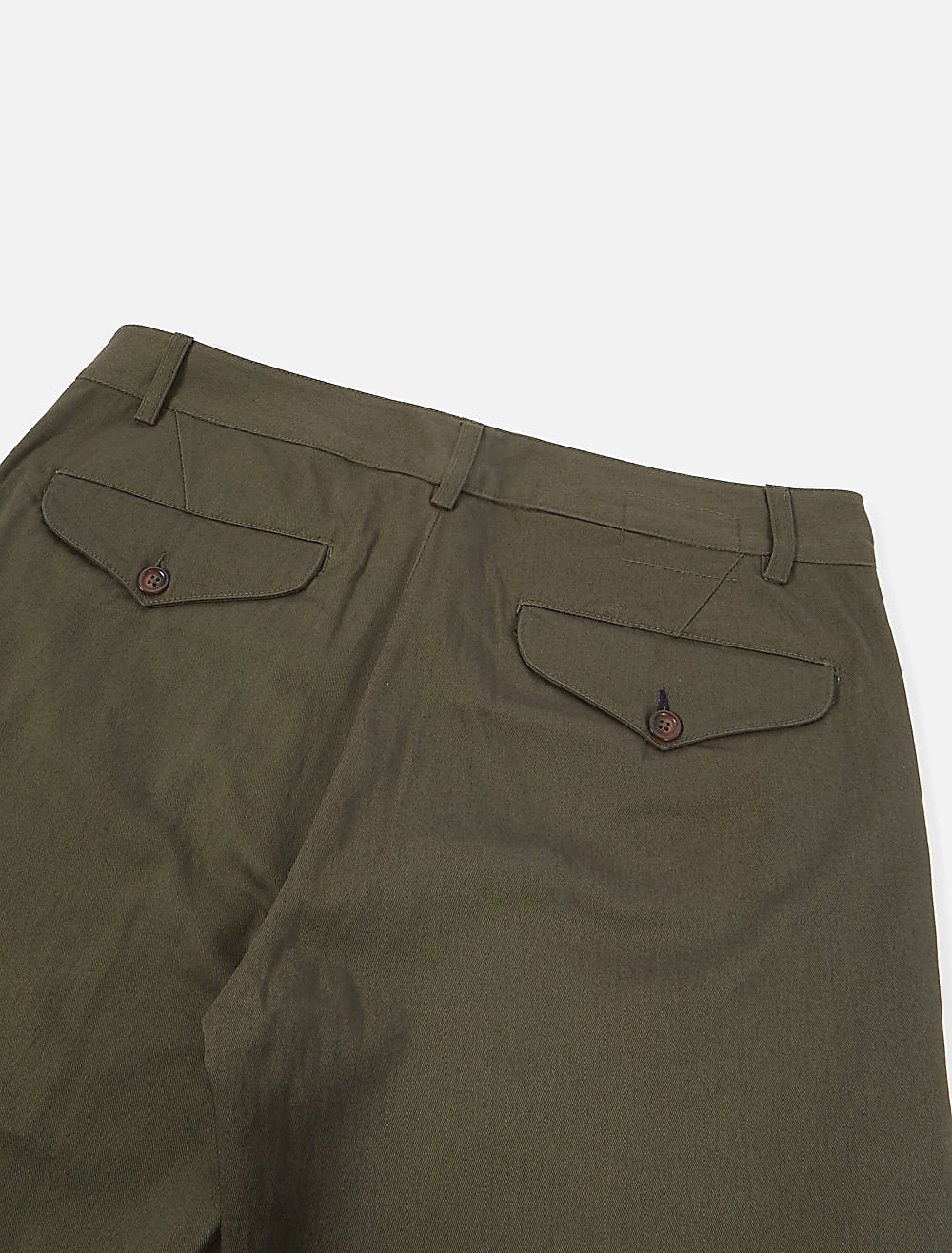 Universal Works Aston Pant Twill Olive pockets detail