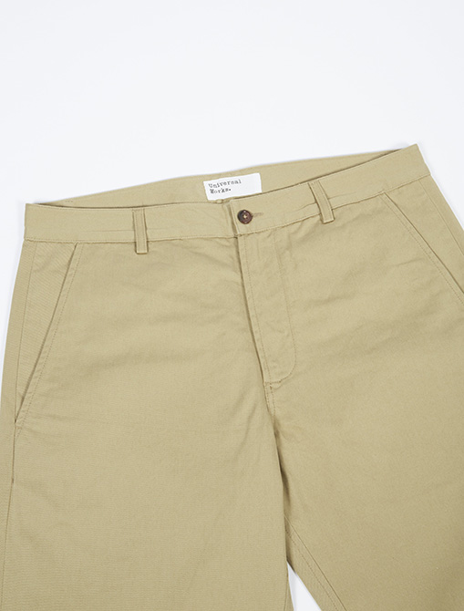 Universal Works Aston Pant Twill Camel front detail