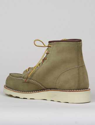 Red Wing 3377 Moc Toe Olive Mohave Leather side detail