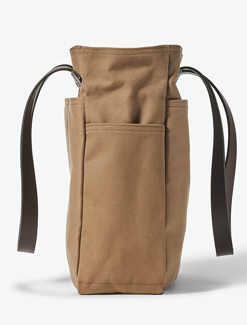 Filson Rugged Twill Tote Bag Sepia side detail