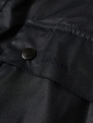 Barbour Ashby Wax Jacket Navy pocket detail