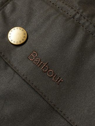 Barbour Ashby Wax Jacket Olive dettaglio tasca