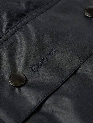 Barbour Beaufort Wax Jacket Navy pocket detail