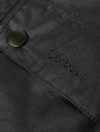 Barbour Reelin Wax Jacket Navy dettaglio tasca