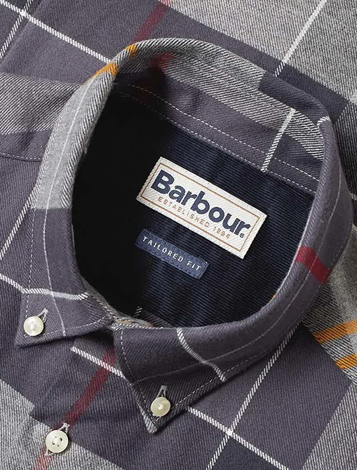Barbour Tartan Shirt Modern Tartan neck detail