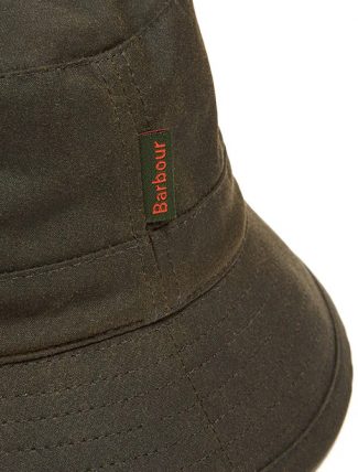 Barbour Wax Sport Hat Olive detail
