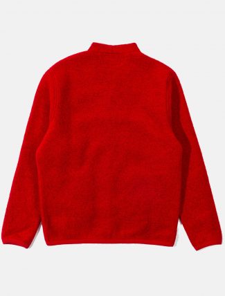 Universal Works Wool Fleece Cardigan Red retro