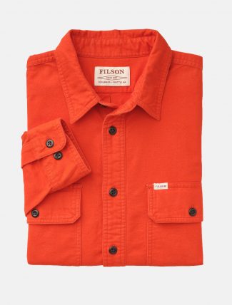 Filson Fiel Flannel Shirt Pheasant Red detail