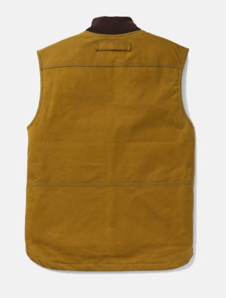 Filson Tin Cloth Insulated Work Vest Dark Tan retro