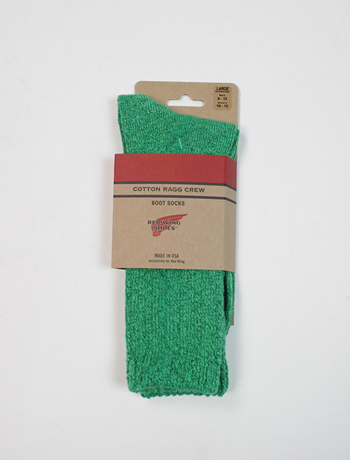 Red Wing 97372 Cotton Ragg Overdyed Socks Green Light Green