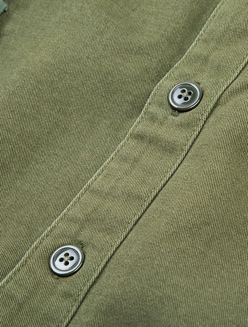 WorkWare M51 Patch Shirt Olive button detail