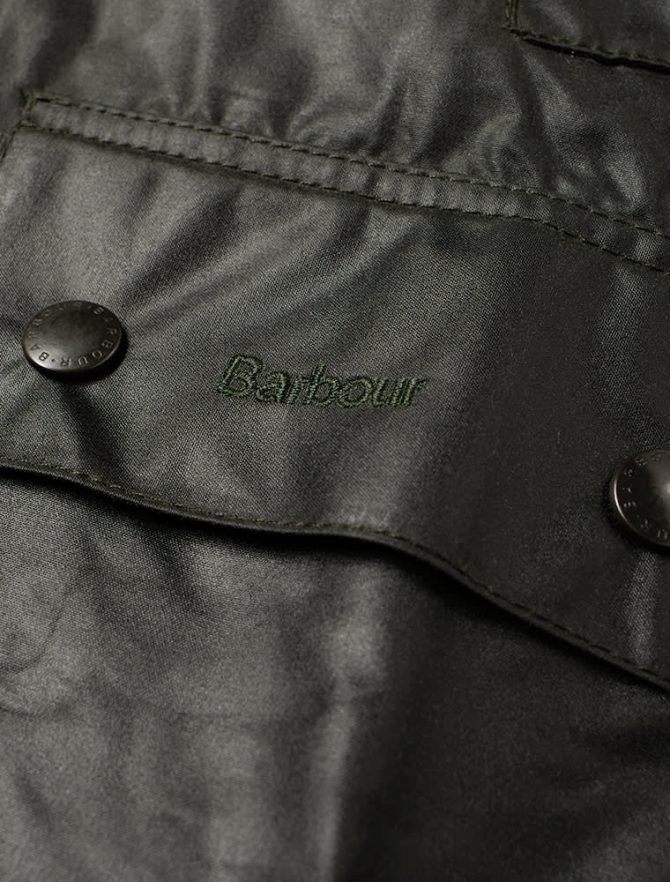 Barbour Bedale Jacket Sage pocket detail