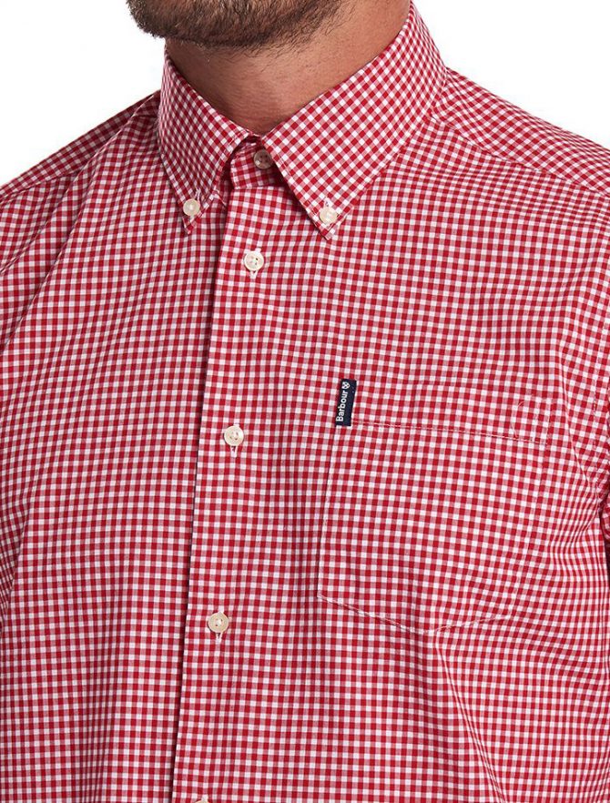 Barbour Gingham 19 Shirt Red detail