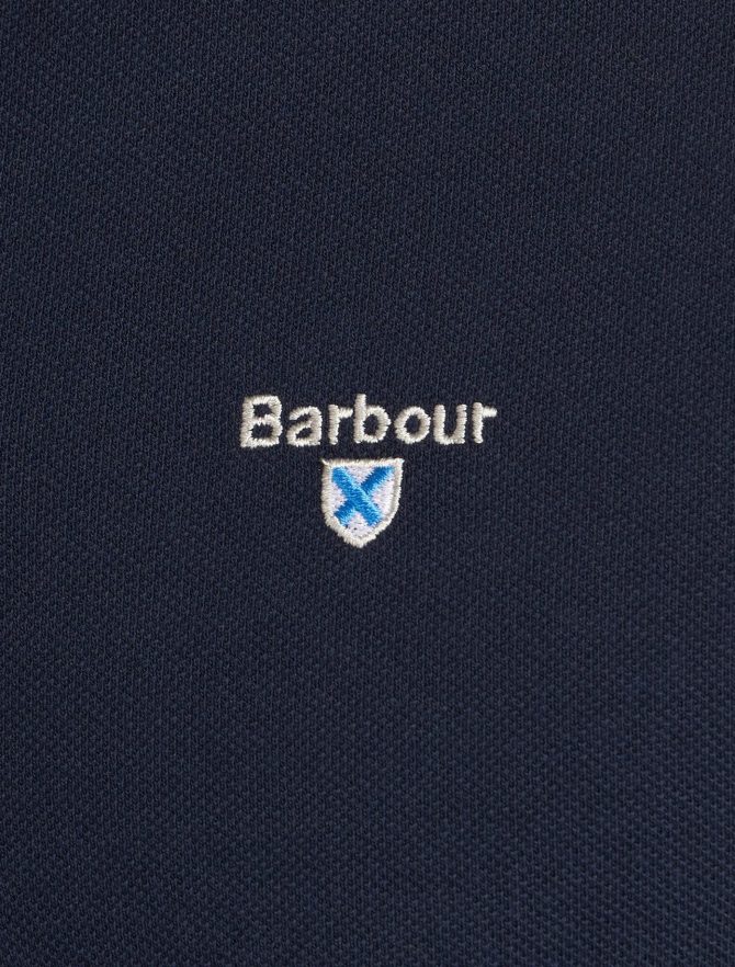 Barbour Tartan Pique Polo New Navy dettaglio