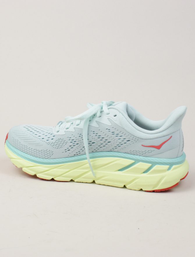 Hoka One One W Clifton 7 Morning Mist Hot Coral dettaglio laterale
