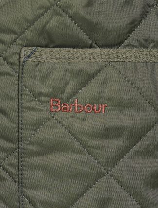 Barbour Quilted Waistcoat Zip Liner Olive dettaglio