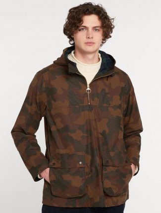 Barbour Wax Camo Smock Jacket Olive Camo | Barbour White Label