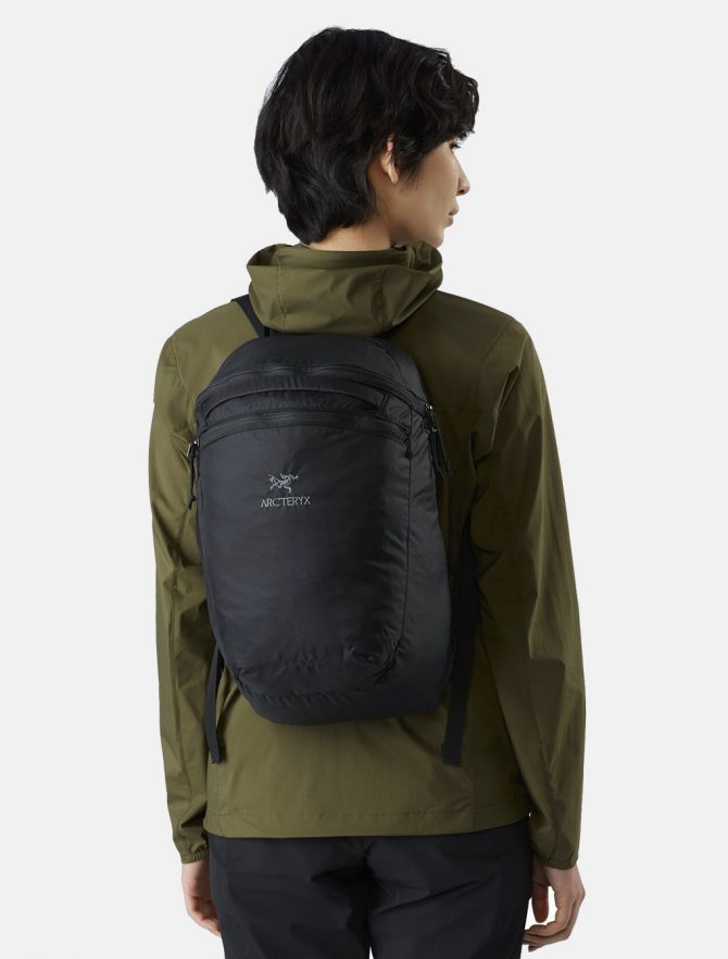 Arc'teryx Index 15 Backpack Black model back detail