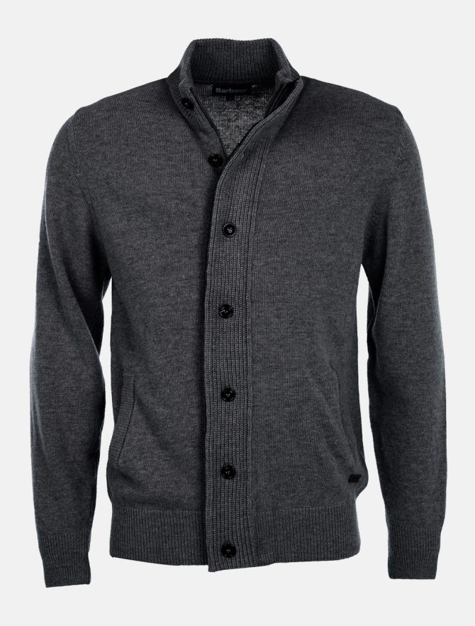 Barbour Patch Zip Thru Sweater Charcoal