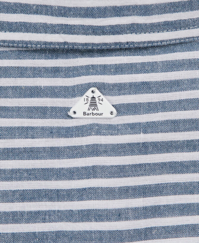 Barbour Betony Shirt Chambray Stripe logo detail