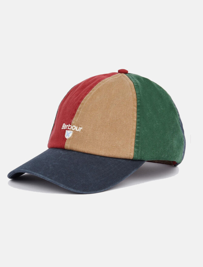 Barbour Laytham Sports Cap Navy Lobster Red Stone side