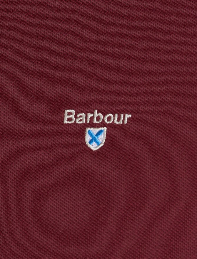 Barbour Tartan Pique Polo Shirt Ruby detail