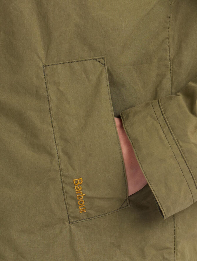 Barbour Campbell Showerproof Olive Classic pocket detail