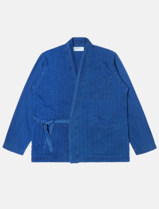 Universal Works Kyoto Jacket Herringbone Denim Washed Indigo