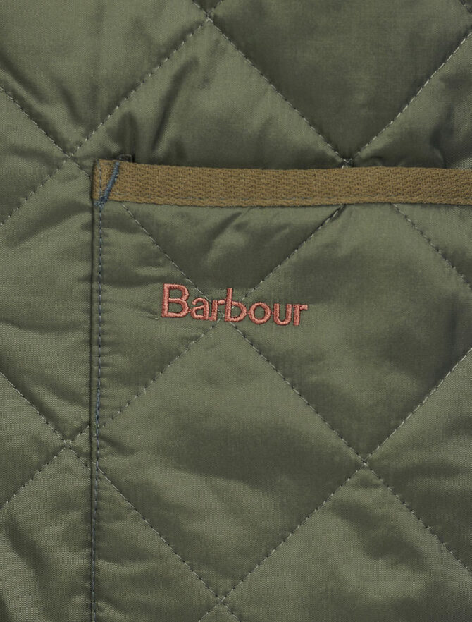 Barbour Quilted Waistcoat Zip In Liner Olive Ancient dettaglio