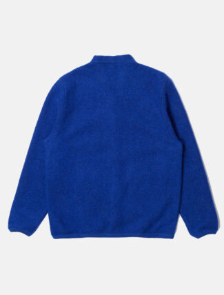 Universal Works Wool Fleece Cardigan Blue retro