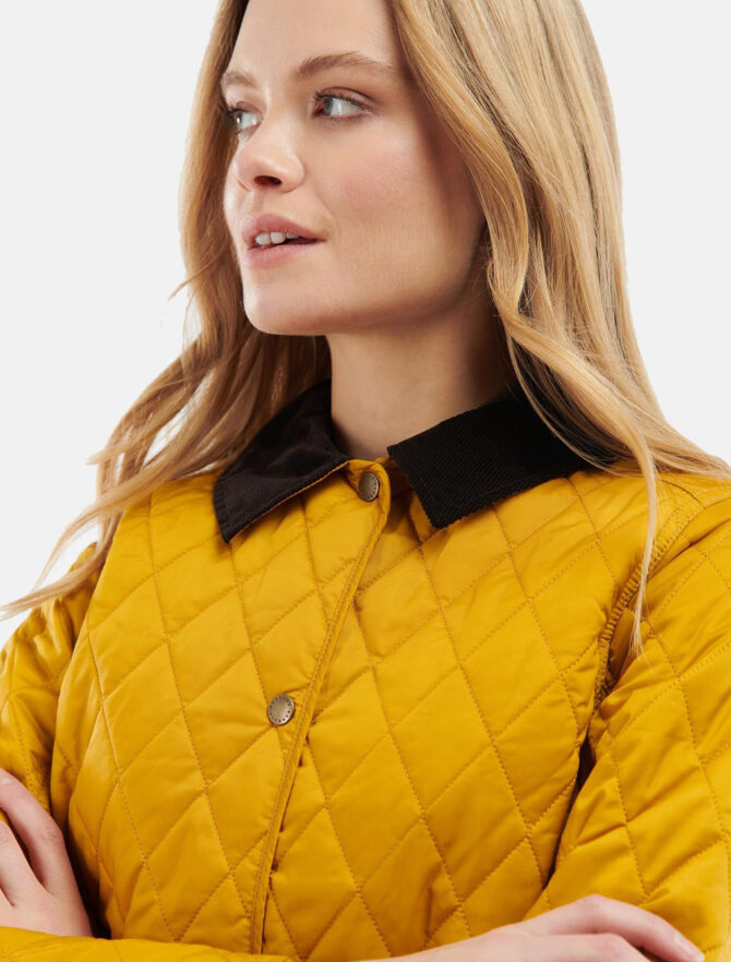 Barbour Annandale Quilted Jacket Dijon model detail
