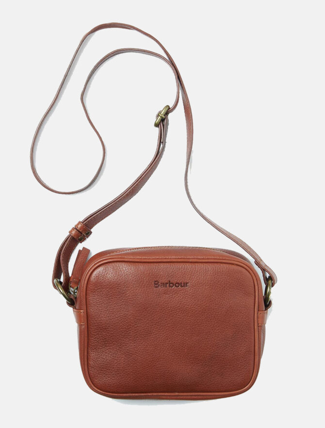 Barbour Clyde Leather Bag Brown front