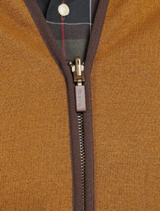 Barbour Warm Pile Waistcoat Zip Liner Brown detail