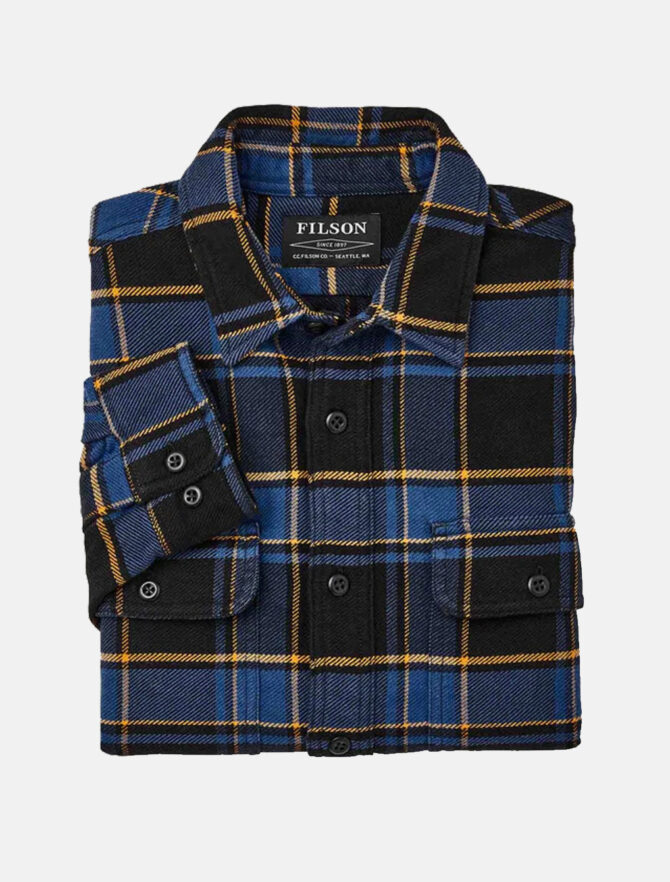 Filson Vintage Work Flannel Shirt Blu detail 1