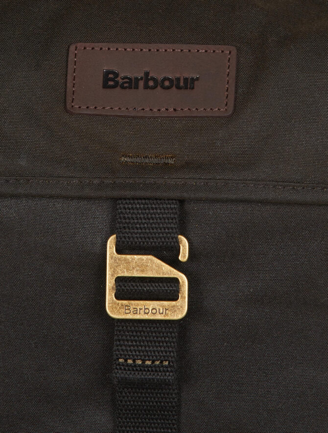 Barbour Essential Wax Backpack Olive detail
