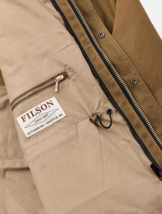 Filson Tin Cloth Field Jacket Dark Tan dettaglio fodera