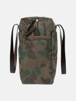 Filson Waxed Rugged Tote Bag With Zipper Camo side