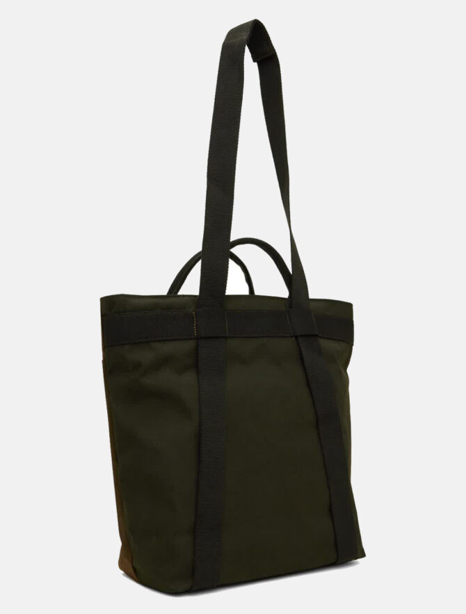 Barbour Essential Wax 2-Way Tote Olive detail