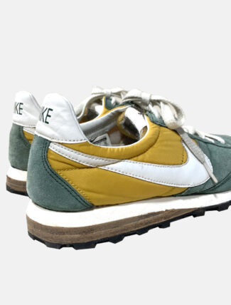 Riparazione - Risuolatura Nike Montreal con zeppa in cuoio e suola Vibram Zegatrac Megagrip dettaglio zeppa